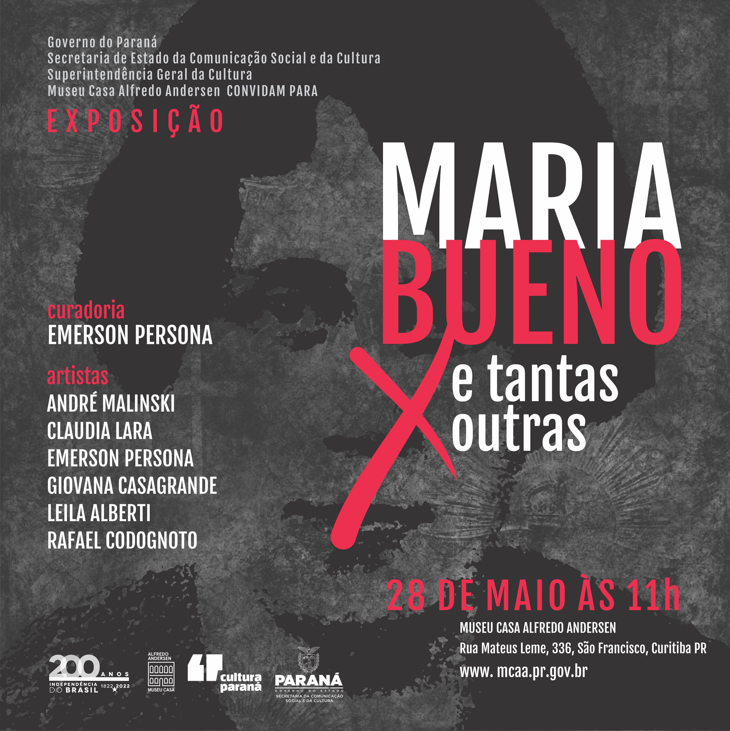 Arte da exposição Maria Bueno