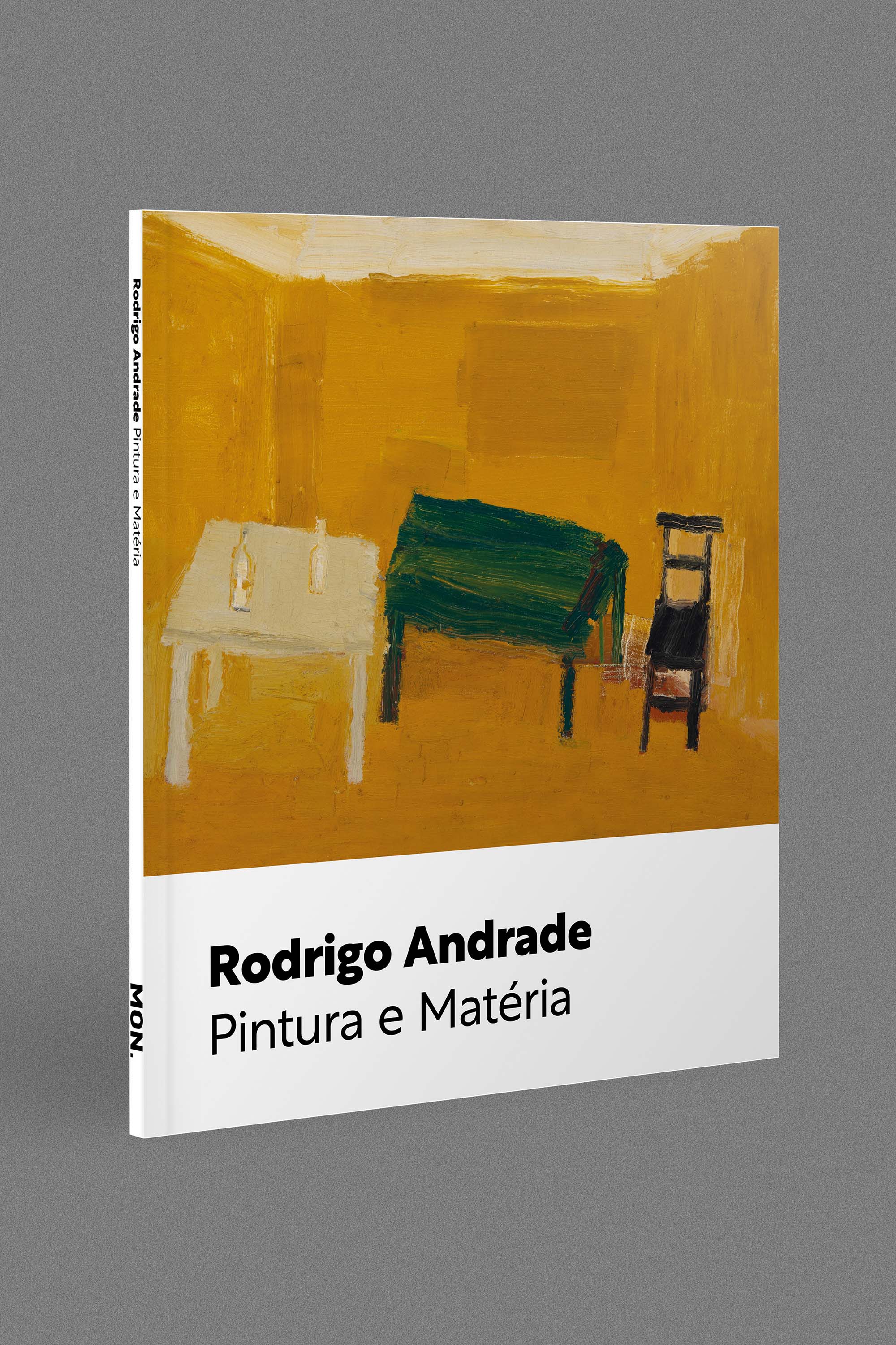 Catálogo do artista Rodrigo Andrade está disponível na MON Loja. Na foto, exposição Pintura e Matéria