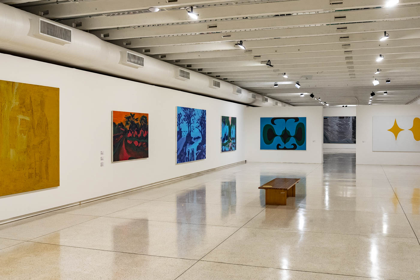 Catálogo do artista Rodrigo Andrade está disponível na MON Loja. Na foto, exposição Pintura e Matéria