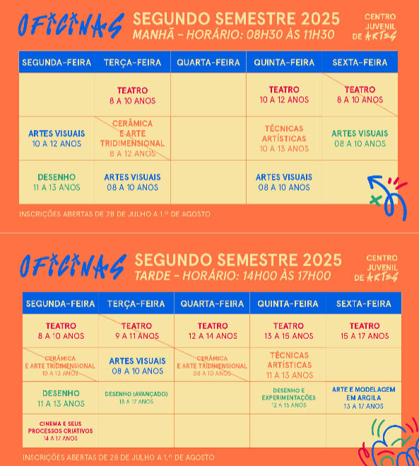 Centro Juvenil de Artes Plásticas divulga período de matrículas para oficinas no 2º semestre
