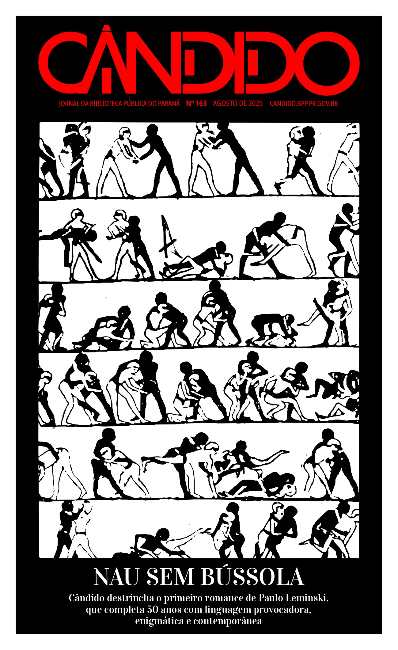 Biblioteca Pública do Paraná (BPP) - O jornal Cândido 163 celebra a obra “Catatau”, de Paulo Leminski, que faz 50 anos. A edição de agosto conta com vários conteúdos especiais sobre a pauta, no mês de aniversário do escritor.
