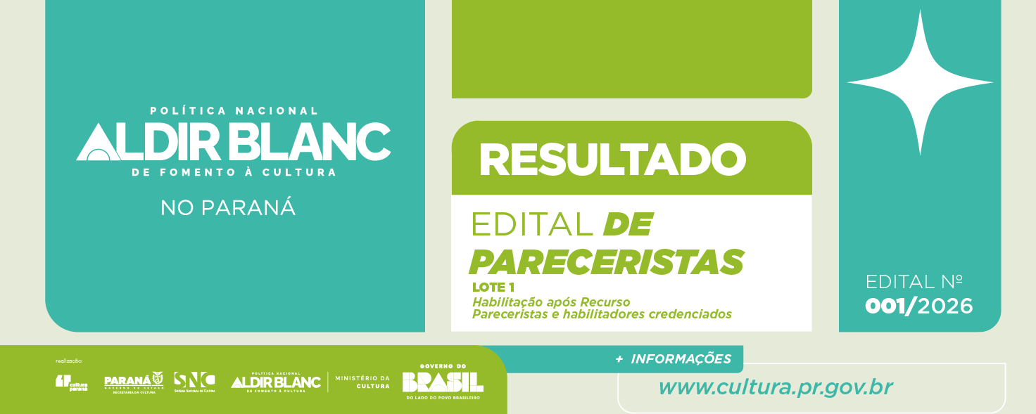Secretaria da Cultura divulga dois resultados do Edital de Pareceristas e Habilitadores de Projetos Culturais