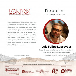 Card com divulgação com o debate com Luiz Felipe Leprevost