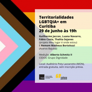 Cartaz do evento territorialidade LGBTQIA+ em Curitiba