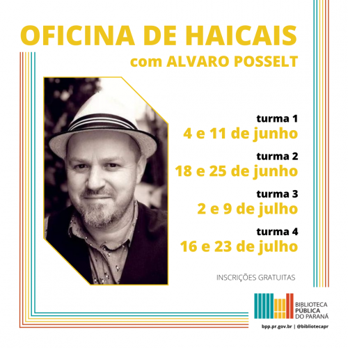 Poeta Alvaro Posselt ministra oficina gratuita para 80 alunos na Biblioteca Pública