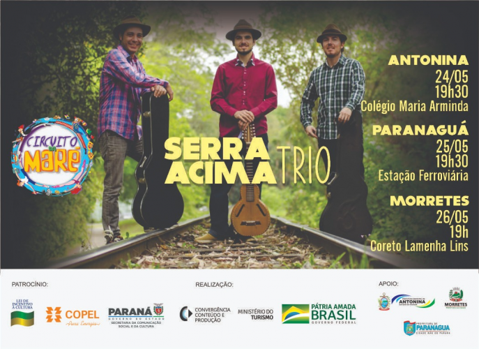 Mostra aprovada no Paraná Cultural apresenta shows gratuitos do Trio Serra Acima