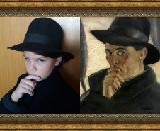 Alunos do Cetro Juvenil de Artes fazem releitura de obras de grandes artistas paranaenses.