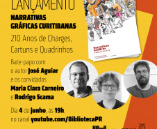 Arte do evento virtual de lançamento do livro