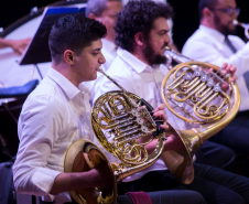 Músicos da Orquestra Sinfônica do Paraná em apresentação
