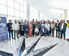 A ministra da Cultura, Margareth Menezes, participou do encerramento do Fórum Nacional de Secretários e Dirigentes Estaduais da Cultura, realizado na capital paranaense.