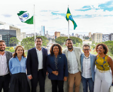 Governador Carlos Massa Ratinhos Junior recebe a Ministra da Cultura Margareth Menezes