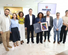 Governador Carlos Massa Ratinhos Junior recebe a Ministra da Cultura Margareth Menezes