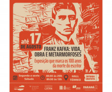 Biblioteca Pública do Paraná (BPP) - Exposição “Franz Kafka: Vida, Obra e Metamorfoses” – O ano de 2024 marca um século da morte do escritor.