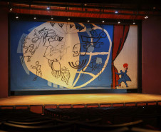 Teatro Guaira, 140 anos do Teatro Guaíra, murais do Poty Lazzarotto