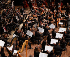 No domingo (13), o palco do Guairão recebe apresentação da Orquestra Sinfônica do Paraná, sob a regência do maestro convidado José Soares.
