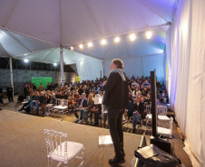 Masterclass com arquiteto Solano Benítez nesta sexta-feira (05) sobre o projeto arquitetônico do Centre Pompidou Paraná, em Foz do Iguaçu. Foto: Geraldo Bubniak/AEN