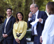 O governador Carlos Massa Ratinho Junior recepcionou nesta quarta-feira (3), em São Paulo, o presidente do Centre Pompidou, Laurent Le Bon, que chega ao Brasil para o início das ativações do Centre Pompidou Paraná, que acontecem nesta semana em Foz do Iguaçu