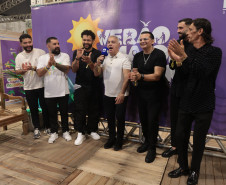 O grupo Gipsy Kings durante a apresentacao do seu show dentro da programacao do Verao Maior Parana, em Matinhos - 16/02/2026