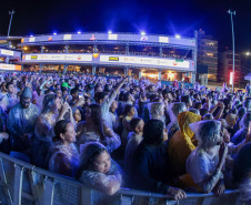 A dupla Zezé Di Camargo e Luciano durante a apresentação do seu show dentro da programação do Verão Maior Paraná, em Matinhos - 07/02/2026