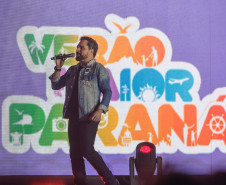 A dupla Zezé Di Camargo e Luciano durante a apresentação do seu show dentro da programação do Verão Maior Paraná, em Matinhos - 07/02/2026