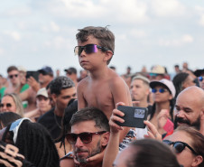 A dupla Israel e Rodolffo  durante  apresentação do seu  show  no Verão Maior Paraná, em Matinhos - 08/02/2026