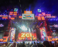 A dupla Zezé Di Camargo e Luciano durante a apresentação do seu show dentro da programação do Verão Maior Paraná, em Matinhos - 07/02/2026