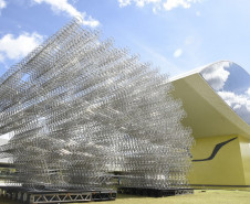 Imagens da montagem da exposição no MON, que  traz 40 obras monumentais do artista chinês Ai Weiwei.