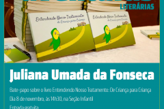 Juliana Umada participa do projeto Aventuras Literárias da BPP nesta sexta