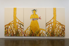 Vista de obras de Rosana Paulino durante a 35ª Bienal de São Paulo