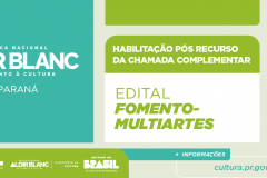 SEEC divulga resultado da habilitação pós recurso da chamada complementar do Edital Multiartes (PNAB)