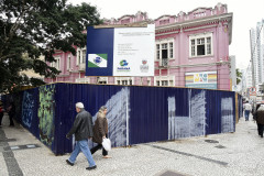 Prédio do MAC-PR, no centro de Curitiba, está com reforma em andamento. 