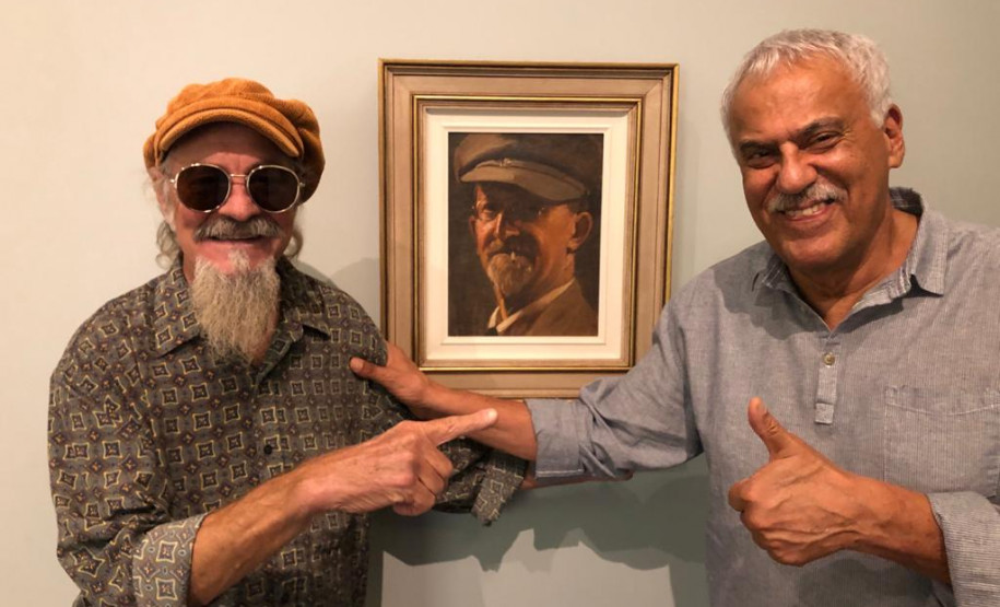 João Lopes e Danilo Caymmi no Museu Casa Alfredo Andersen. Foto Luiz Gustaval Vidal Pinto