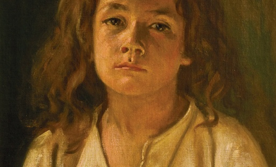 Pintura de Alfredo Andersen usando seu filho, Thorstein, como modelo