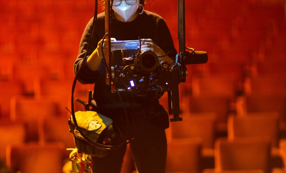 Técnica no palco do Guaira