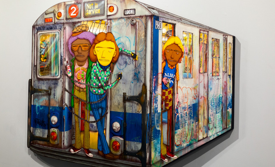 Obra da exposição OSGEMEOS