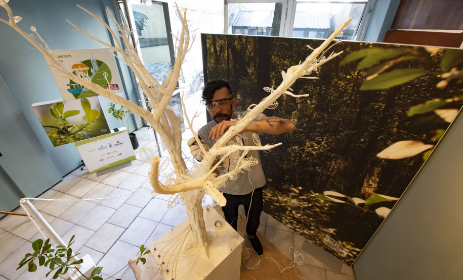 Montagem da exposição cyber ilex