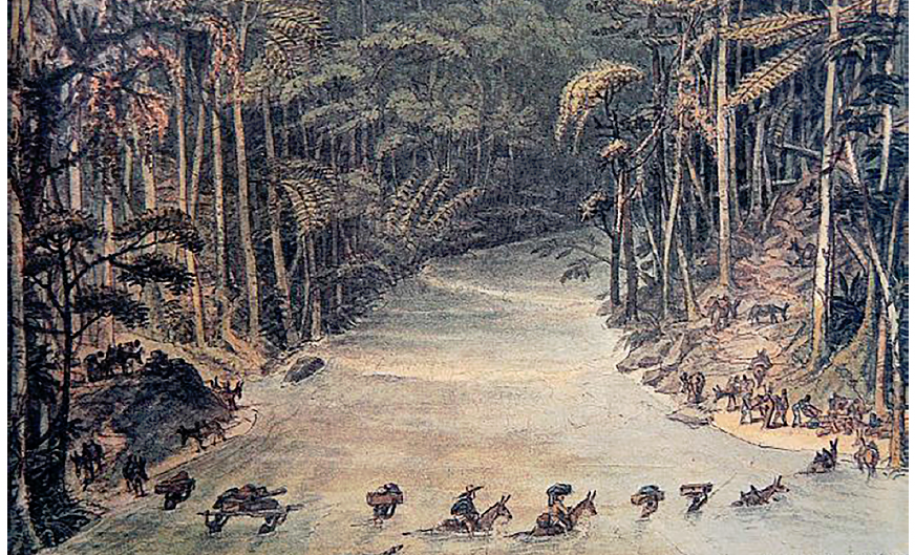 Travessia do rio Jaguaricatu, 1827 – Jean Baptiste Debret (1768-1848)