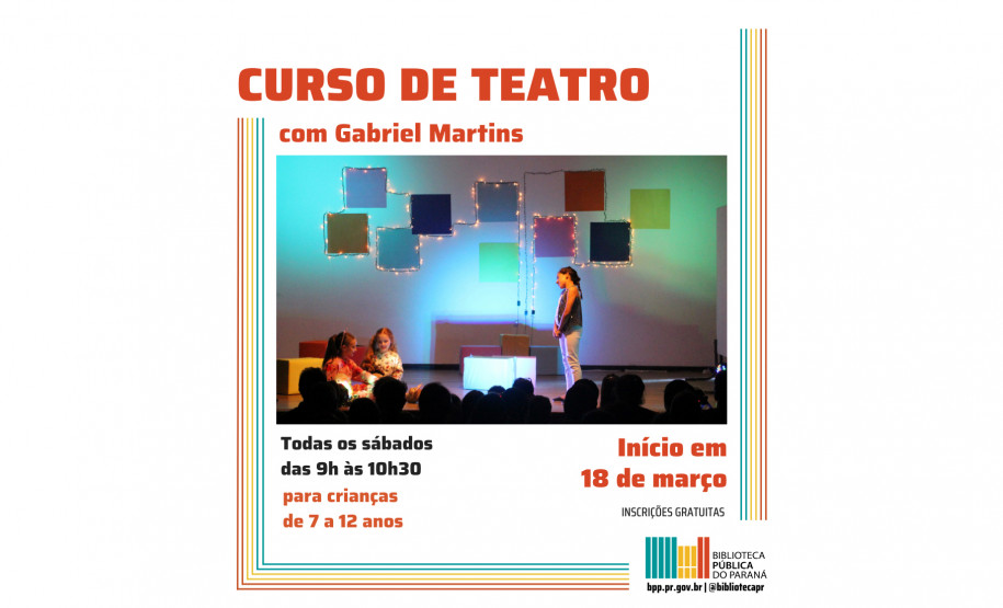 São 15 vagas destinadas a crianças de 7 a 12 anos.