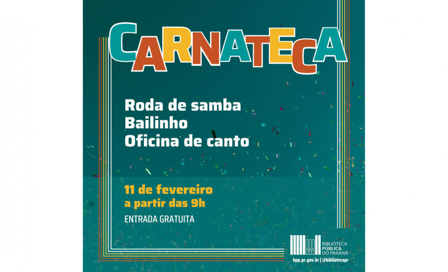 Biblioteca Pública promove evento pré-Carnaval com roda de samba e atividades para crianças