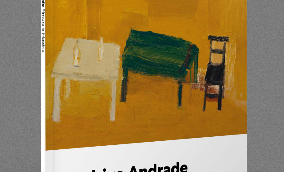 Catálogo do artista Rodrigo Andrade está disponível na MON Loja. Na foto, exposição Pintura e Matéria