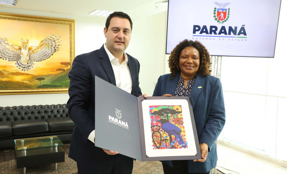 Governador Carlos Massa Ratinhos Junior recebe a Ministra da Cultura Margareth Menezes