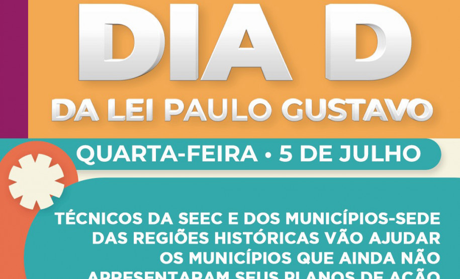 Cultura se une a municípios do Estado para o Dia D da Lei Paulo Gustavo