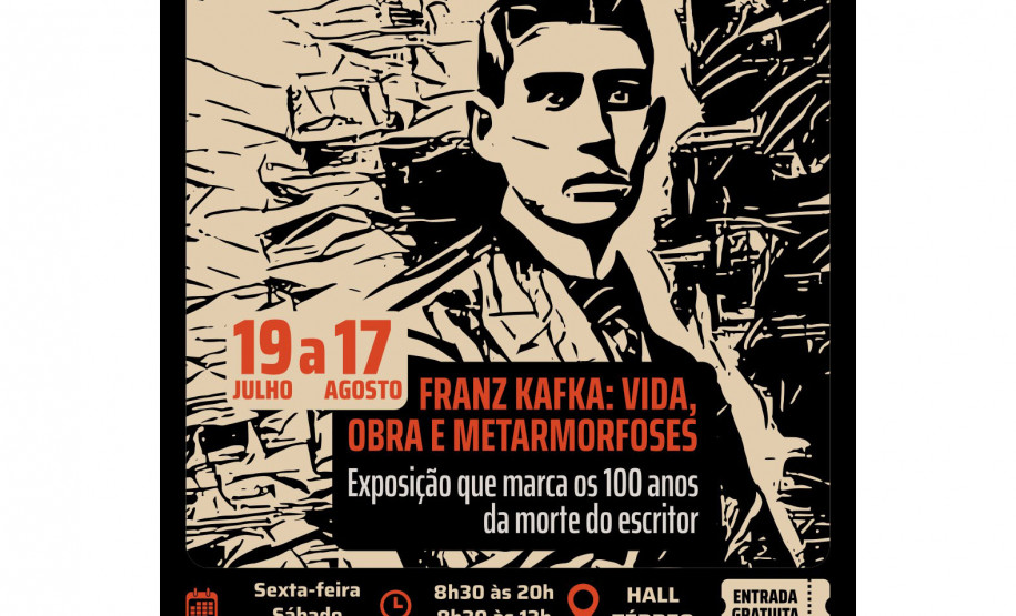 Biblioteca Pública do Paraná (BPP) - Abertura da exposição “Franz Kafka: Vida, Obra e Metamorfoses” – O ano de 2024 marca os cem anos de morte do escritor