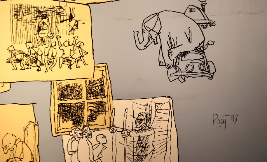 Teatro Guaira, 140 anos do Teatro Guaíra, murais do Poty Lazzarotto Fotos Gilson Abreu