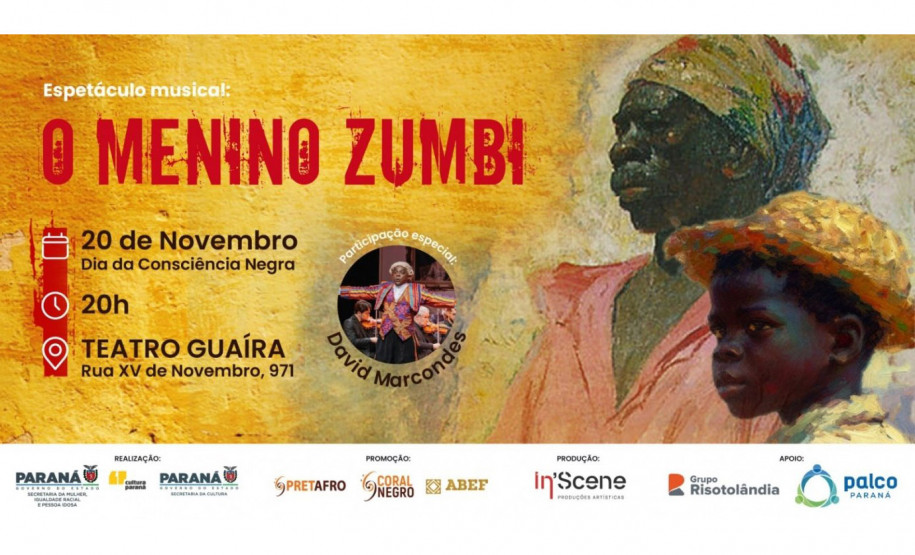 Guaíra recebe "O Menino Zumbi" em comemoração ao Dia Nacional da Consciência Negra