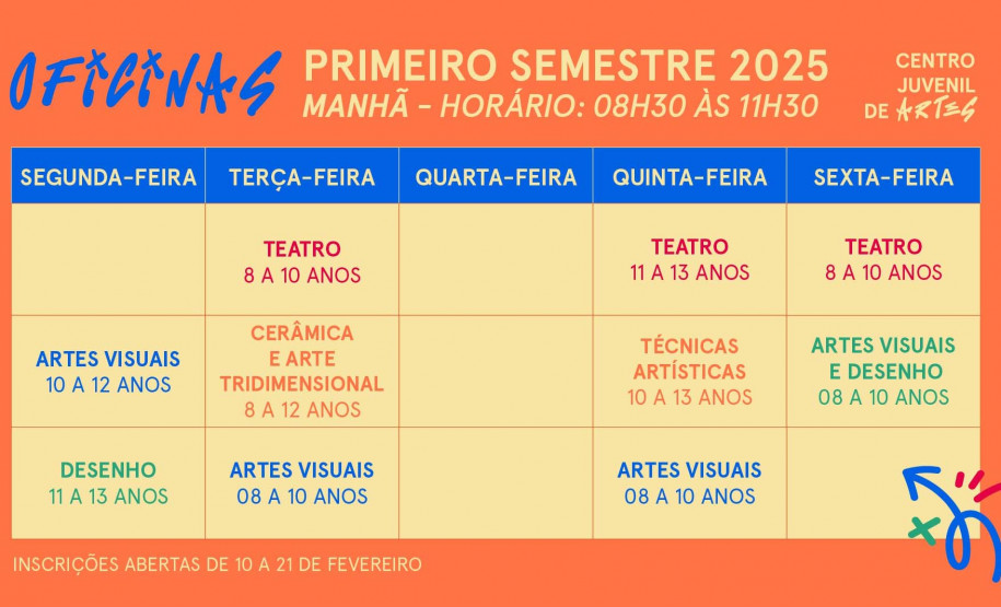 Inscrições para oficinas do Centro Juvenil de Artes Plásticas abrem na segunda-feira