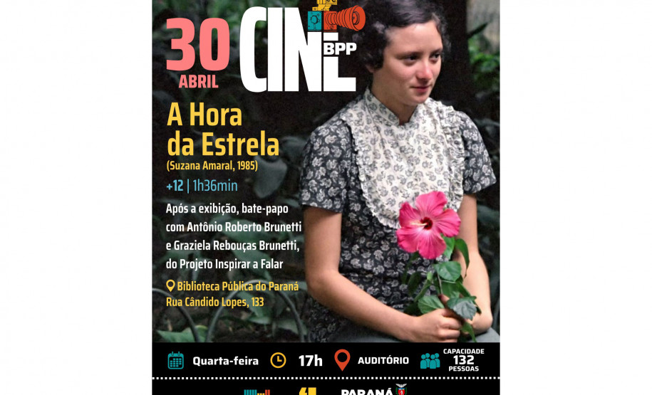 Na primeira edição de 2025, Cine BPP retorna com o filme “A Hora da Estrela”