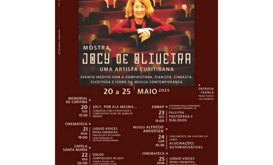 Museu Casa Alfredo Andersen recebe a artista Jocy de Oliveira para lançamento de livro inédito