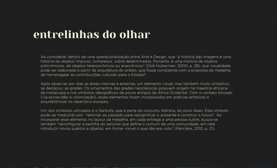 Concepção e projeto da Medalha de Mérito Cultural