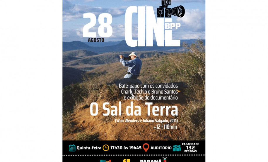Cine BPP exibe documentário "O Sal da Terra", sobre Sebastião Salgado, na quinta-feira